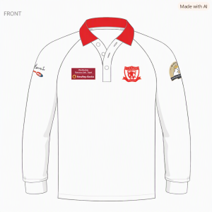Seniors Playing Polo -Long Sleeve (White/Red)